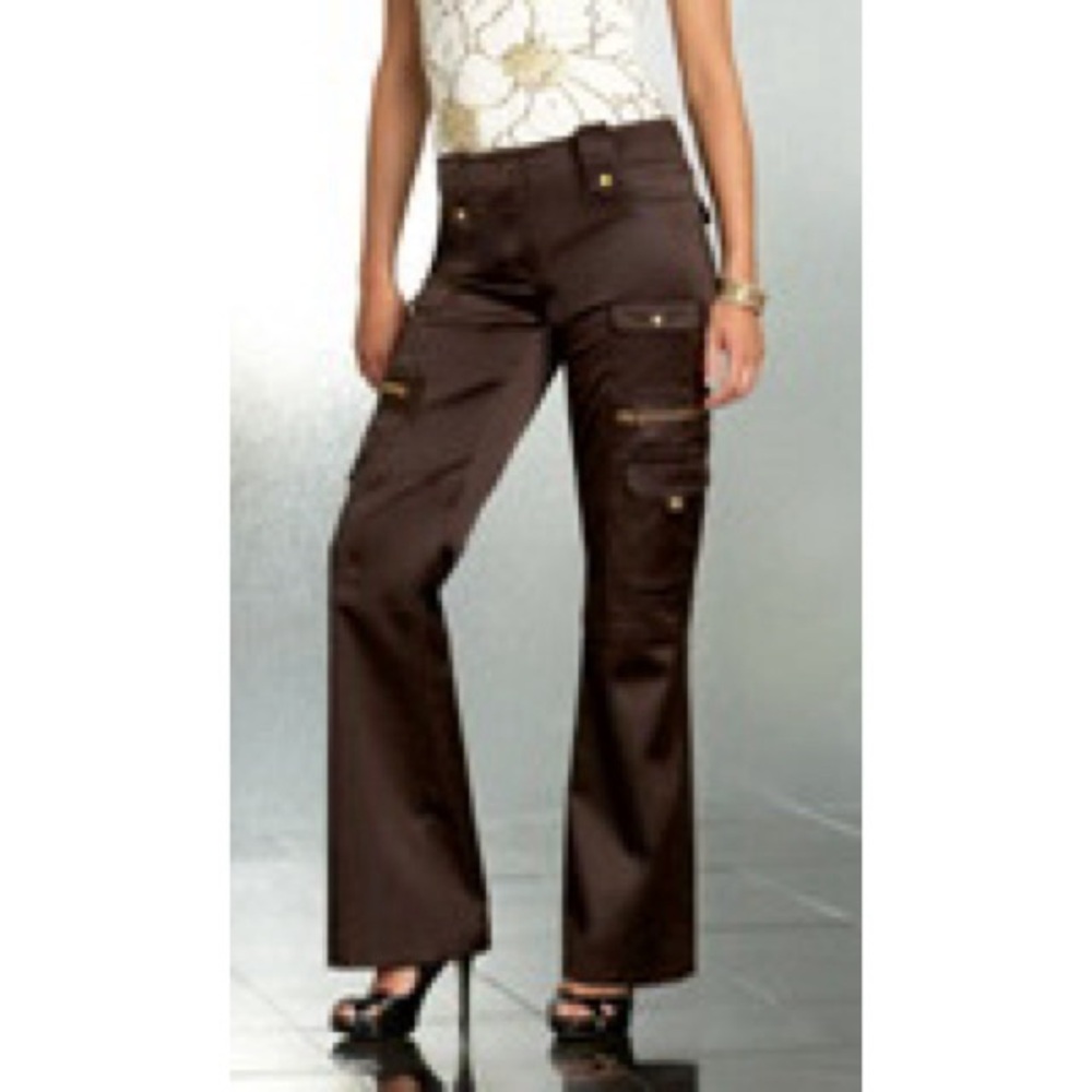 Cache Brown Shiny Cargo Pants - image 1